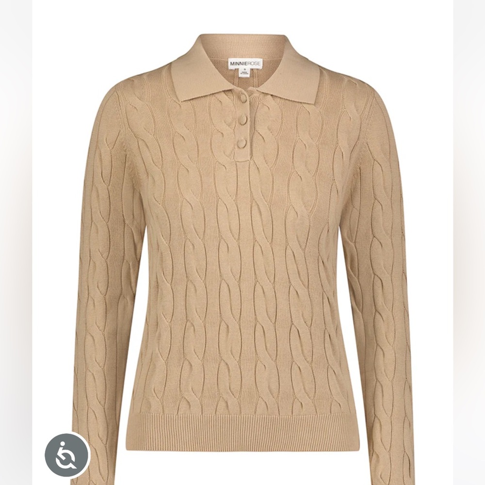 NWT Minnie Rose Cotton Camel Cable Knit